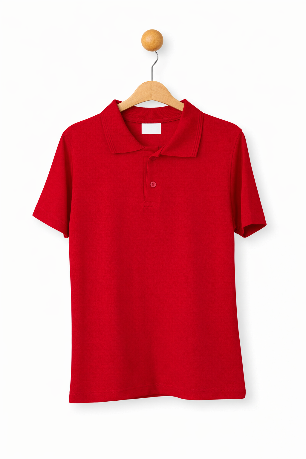 Unisex Yakalı T-shirt - Kırmızı (7-10 yaş aralığı)