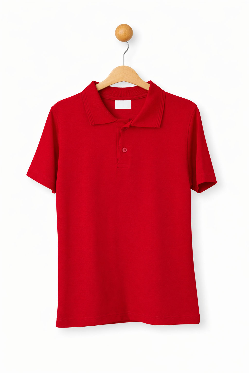 Unisex Yakalı T-shirt - Kırmızı (7-10 yaş aralığı)