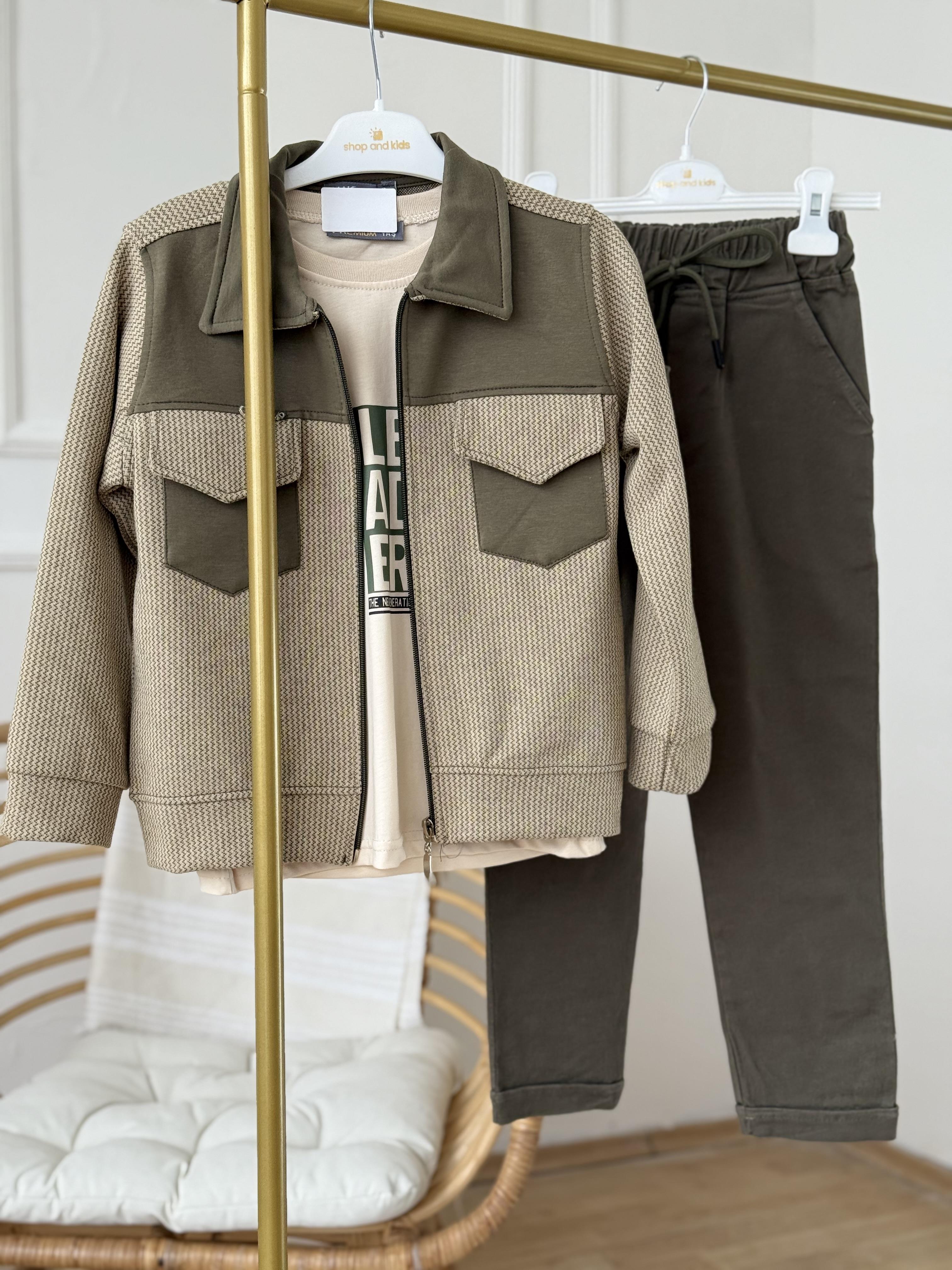 Urban Class Erkek Çocuk Ceketli 3lü Takım- Yeşil (5-12 yaş aralığı)