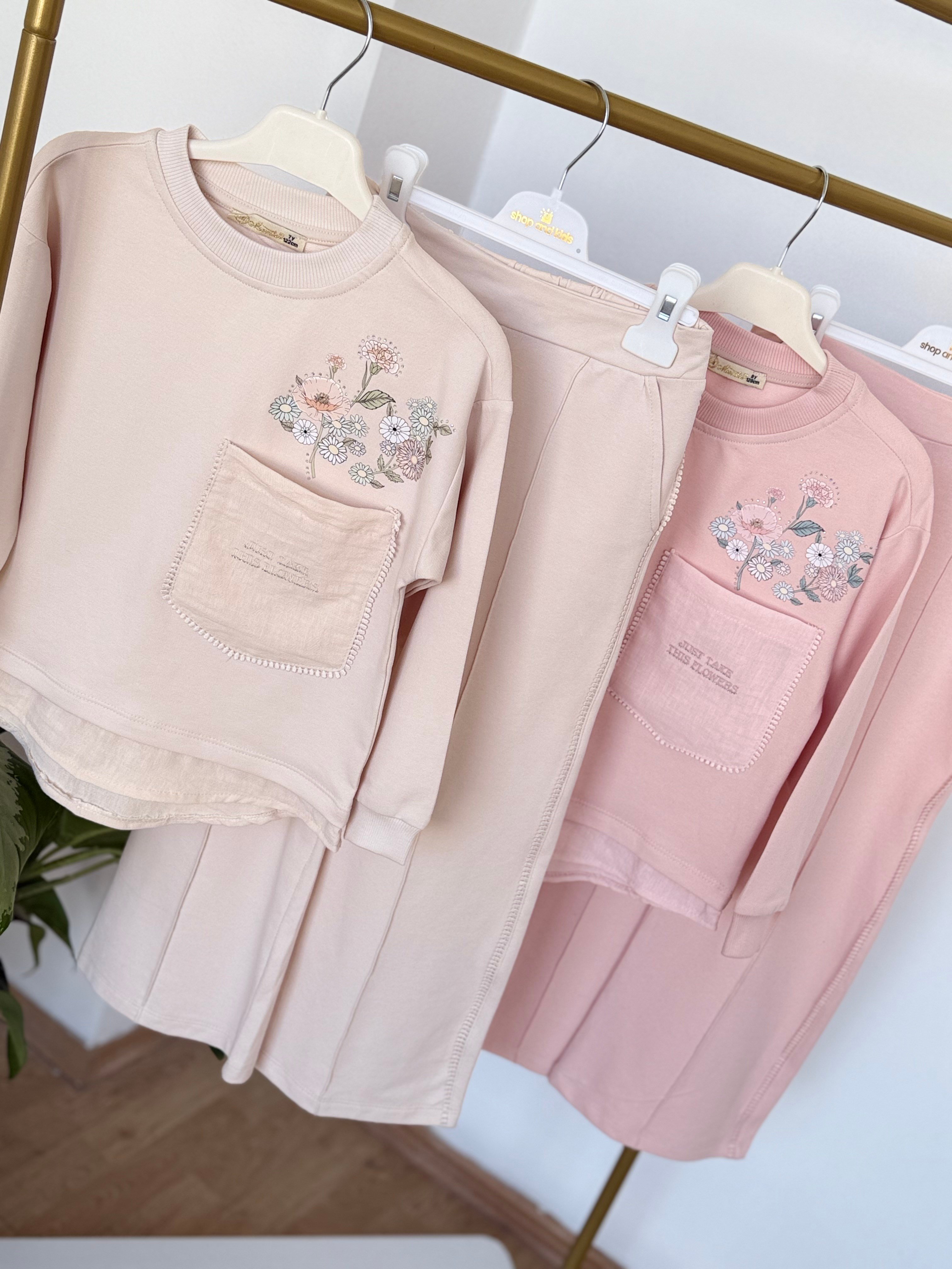 Vera Flowers Takım -Krem(7-10yaş)