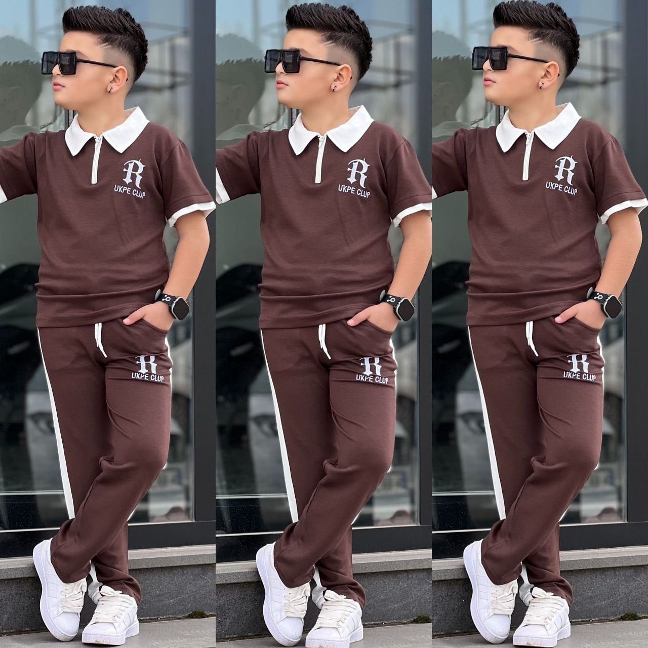 Yakalı Tarz Oyso Takım-Kahve(8-16 yaş aralığı)