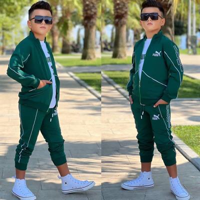  3 Lü Yeşil Eşofman Takım  (4-16 yaş aralığı)