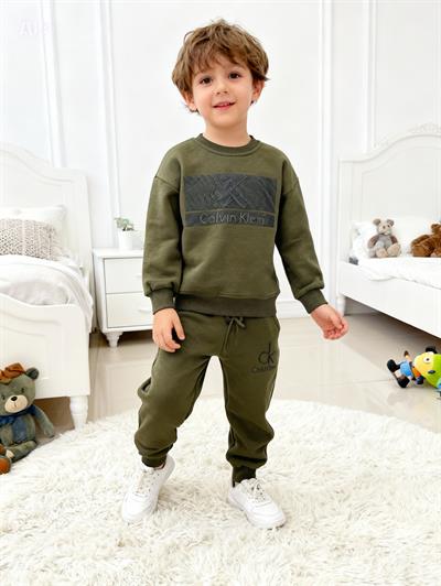  Erkek Takım Şardonlu- Yeşil (4 yaş-12 yaş)