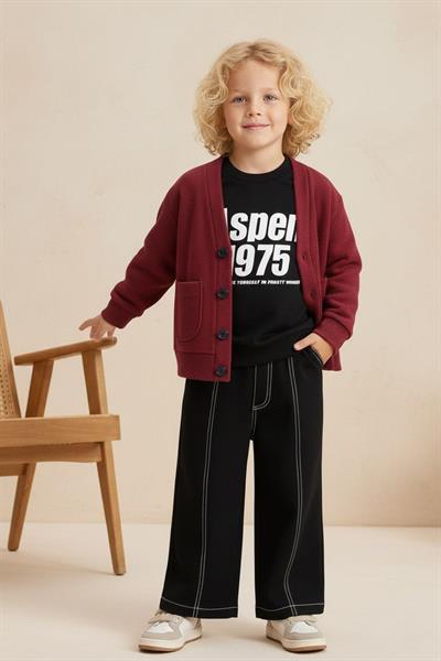  Hırkalı 3lü Takım-Bordo(3-12yaş aralığı)