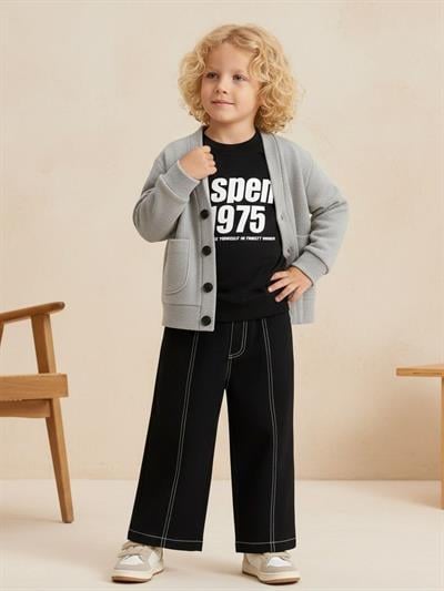  Hırkalı 3lü Takım-Gri(3-12yaş aralığı)