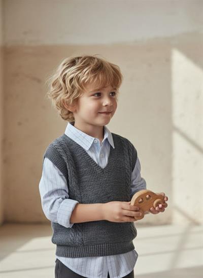  Süveter-Gömlekli 3lü Takım-Füme(2-10yaş aralığı)