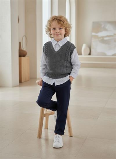  Süveter-Gömlekli 3lü Takım-Füme(2-10yaş aralığı)