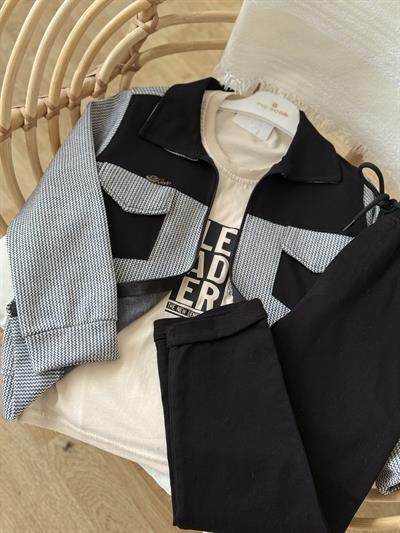  Urban Class Erkek Çocuk Ceketli 3lü Takım-Siyah Beyaz (5-12 yaş aralığı)