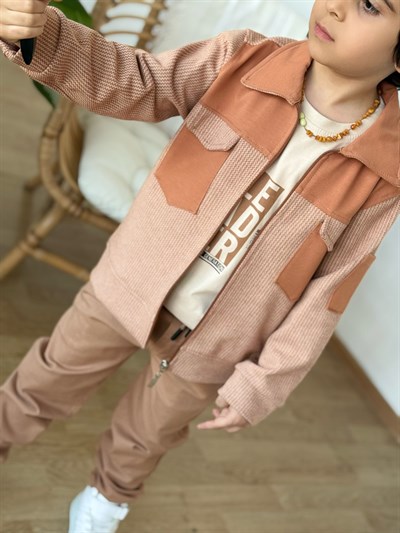  Urban Class Erkek Çocuk Ceketli 3lü Takım- Kiremit (5-12 yaş aralığı)