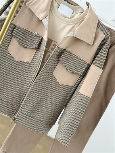  Urban Class Erkek Çocuk Ceketli 3lü Takım- Bej (5-12 yaş aralığı)