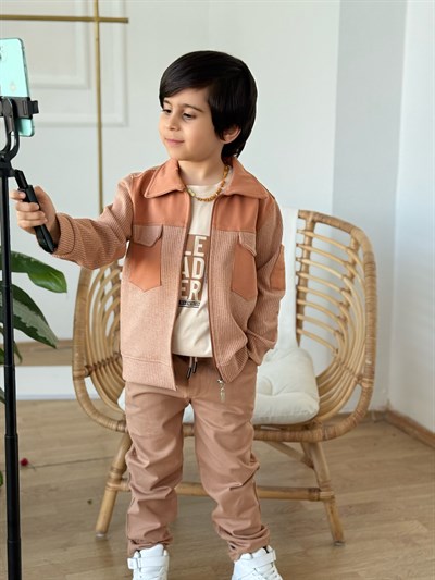  Urban Class Erkek Çocuk Ceketli 3lü Takım- Kiremit (5-12 yaş aralığı)