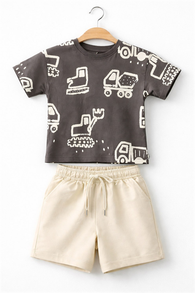 Araba Detaylı Takım - Antrasit (1-6Yaş)