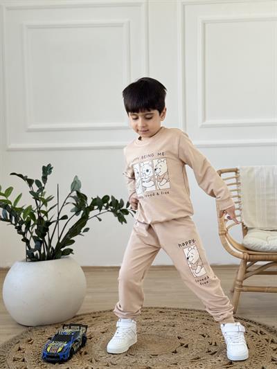 Ayı Winni Detay Takım-Bej(3-7 yaş)