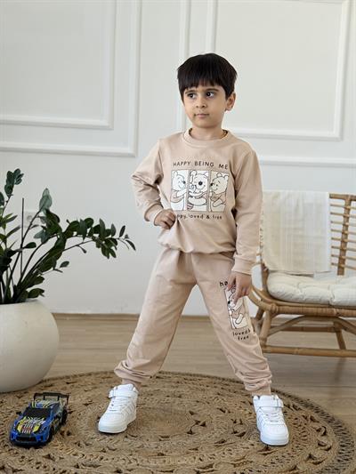 Ayı Winni Detay Takım-Bej(3-7 yaş)