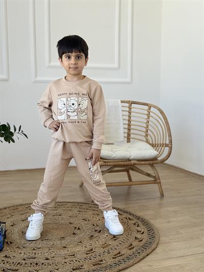 Ayı Winni Detay Takım-Bej(3-7 yaş)