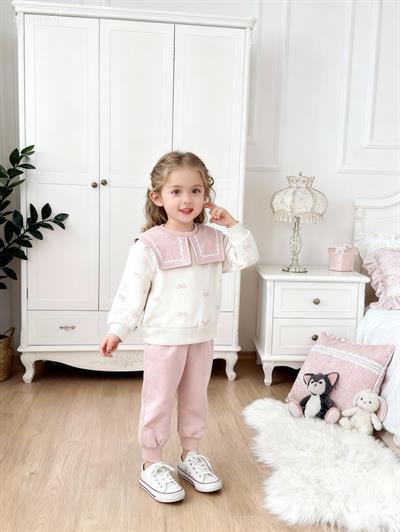 Bebe Yaka Takım-Soft Pembe (1yaş-4yaş)