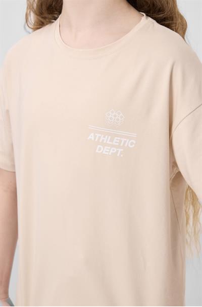 Bej Fit Spor T-shırt (7-15yaş aralığı)