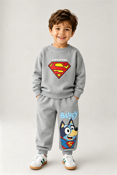 Bluey Super Paw Takım-Gri (2-8 yaş aralığı)