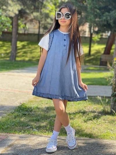 Body Elbise Takım - Mavi (4-12Yaş)