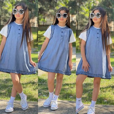 Body Elbise Takım - Mavi (4-12Yaş)