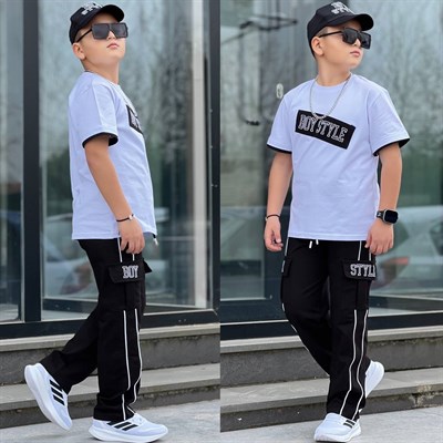 Boy Style Şapkalı Takım - Siyah (3-12Yaş)