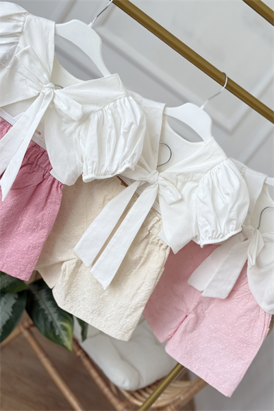 Brode Şortlu Crop Takım - Soft Pembe (2-8 yaş aralığı)