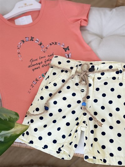 Butterfly Şortlu Takım - Yavruağzı (2yaş-5yaş)