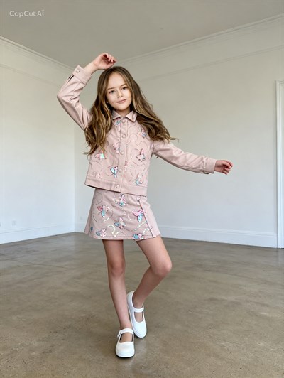 Butterfly Tasarım GabardinTakım Krem(4-12 yaş)