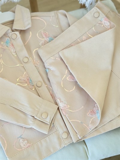 Butterfly Tasarım GabardinTakım Krem(4-12 yaş)