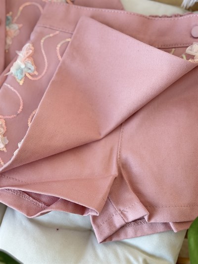 Butterfly Tasarım GabardinTakım Pudra(4-12 yaş)