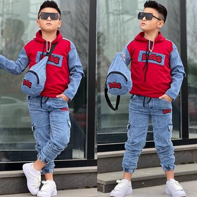 Çantalı 3lü Takım-Kırmızı(2-14yaş)