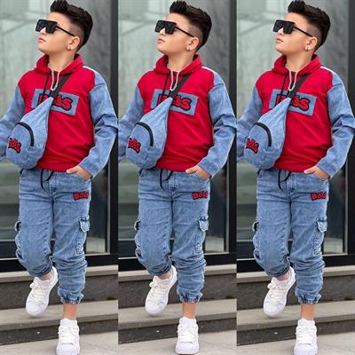 Çantalı 3lü Takım-Kırmızı(2-14yaş)