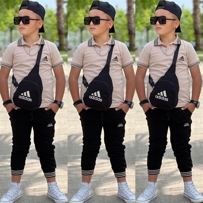 Çantalı Şapkalı 4 lü Takım - Bej (3-12Yaş)