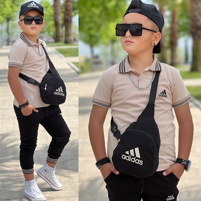 Çantalı Şapkalı 4 lü Takım - Bej (3-12Yaş)