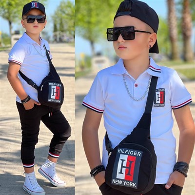 Çantalı Şapkalı 4 lü Takım - Beyaz (3-12Yaş)