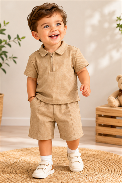 Casual 2 li Takım  - Haki (6-36ay)