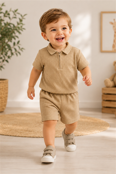 Casual 2 li Takım  - Haki (6-36ay)