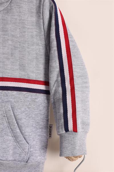 Cep Detay Kapuşonlu Takım-Gri  (2-5yaş)