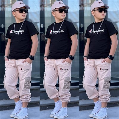 Champ Şapkalı 3 lü Takım - Bej (4-16Yaş)