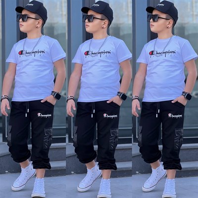 Champ Şapkalı 3 lü Takım - Beyaz (4-16Yaş)