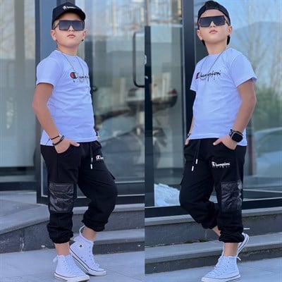 Champ Şapkalı 3 lü Takım - Beyaz (4-16Yaş)