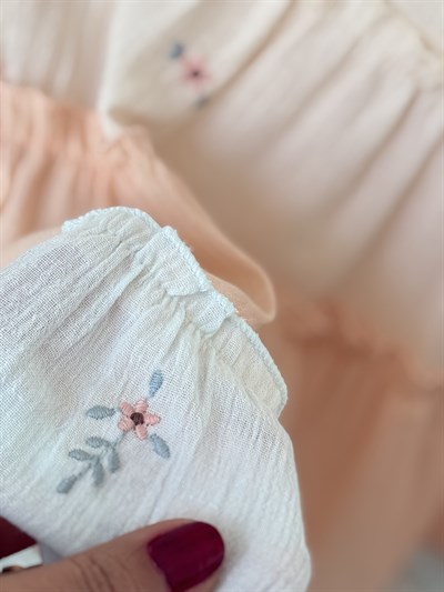 Lily Kaneviçe  Detay Elbise - Bej (9ay-36ay)