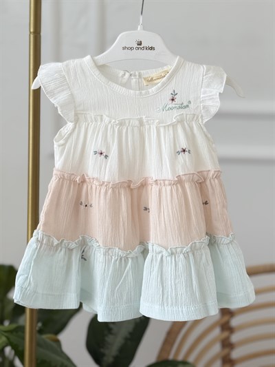 Lily Kaneviçe Detay  Elbise - Beyaz (3yaş-6yaş)