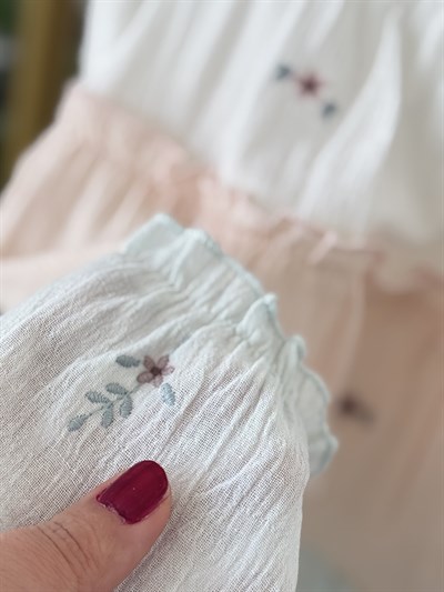 Lily Kaneviçe Detay  Elbise - Beyaz (3yaş-6yaş)