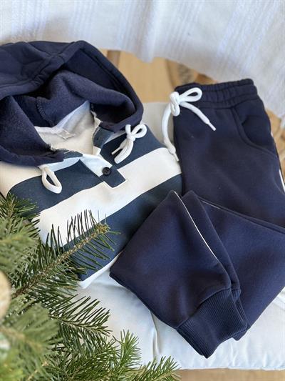 Çizgili Kapüsonlu Takım- Lacivert (8-16 yaş aralığı)