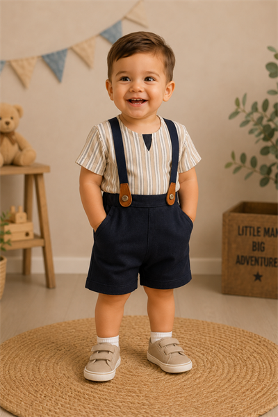 Classic Boy 2 li Takım  - Kahverengi (6-36ay)