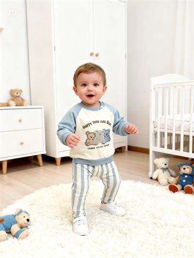 Cute Bear Takınm-Mint (6-24 Ay)
