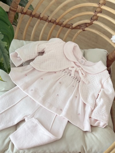 Daisy Bolerolu 3 lü Takım - Soft Pembe  (6ay-18ay)