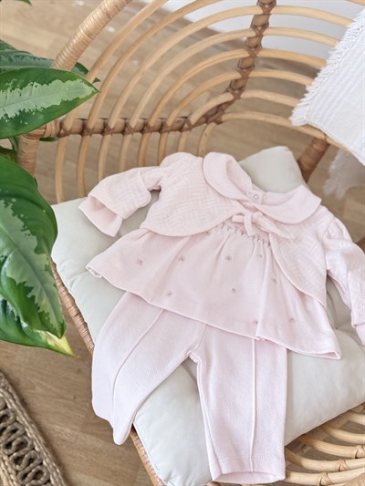 Daisy Bolerolu 3 lü Takım - Soft Pembe  (6ay-18ay)