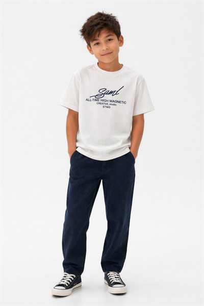 Gabardin Pantolonlu Takım - Beyaz (3-12Yaş)